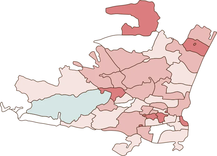 特定健診受診率地図